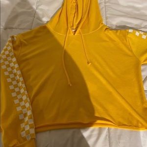 yellow cropped hoodie